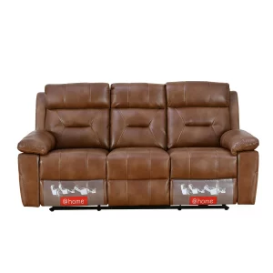 Delp 3 Seater Nappa Aire Leather Electric Recliner (Choco Brown)